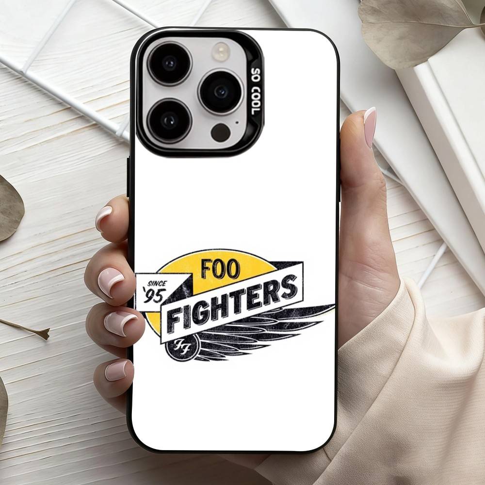 High-octane Band Foo Fighters Phone Case For iPhone17,16,15,14,13,12,11 Plus,Pro Max Candy Silver Plated Inside Cover