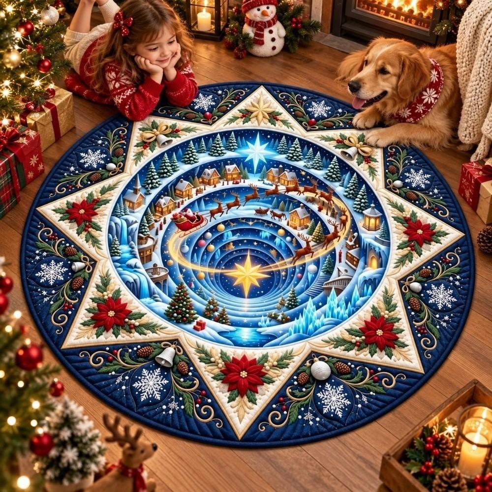 Stain Resistant 3D Illusion Rug Crystal Velvet Festive Area Mat  Home Decoration