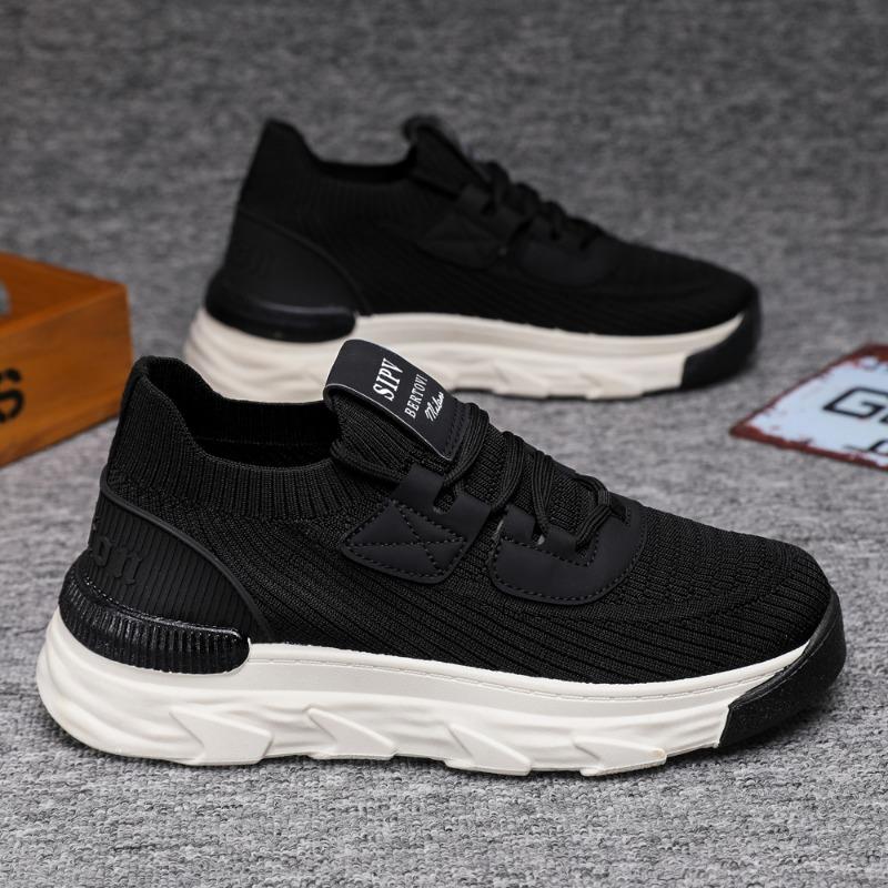 New Men's Shoes Fly-woven Platform Sneakers Comfortable and Trendy Socks Casual Shoes One-pedal Men's Casual Shoes