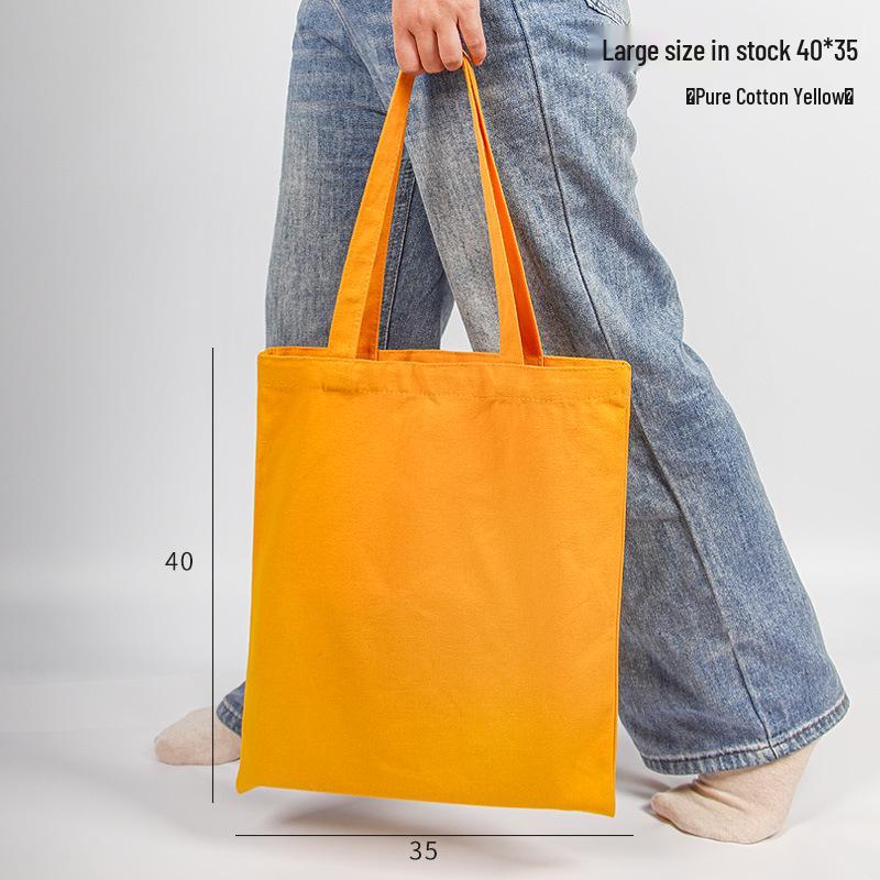 Customizable White Canvas Tote Bag with High-End Feel