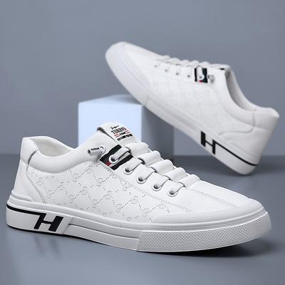 European Station New Soft Leather Flat Bottom Low Top Sports Board Shoes Casual Men's Shoes Fashion Trendy Shoes