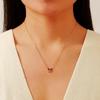 Red Butterfly Zircon Necklace in Stainless and Titanium Steel, 18K Gold-Plated, Colorfast, European-American Style for Women.