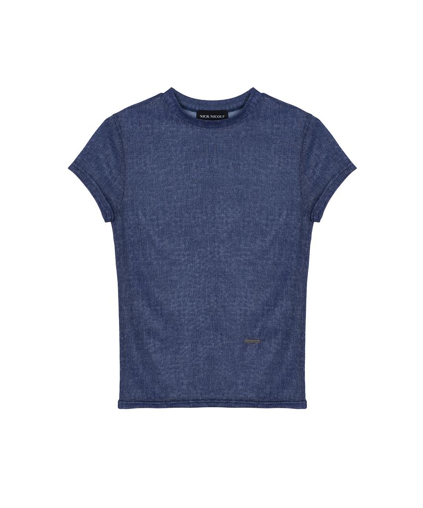 Nigaennikol Sheer Denim Mood Top_Blue