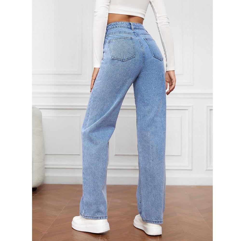 Jeans denim da donna pantaloni dritti elasticizzati solidi pantaloni Jean lunghi casual da donna Pantalon Femme Pantalones De Mujer