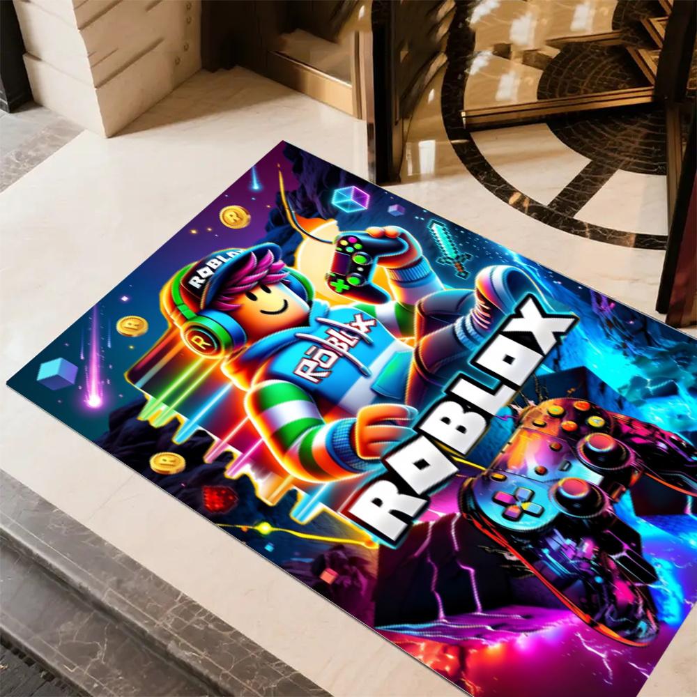 Roblox Neon Roblox Graffiti Area Rug Design For Living Rooms Decorate Room Balcony Foyer Antislip Rug Office Home Decor Perfect Gift For Friends Famil