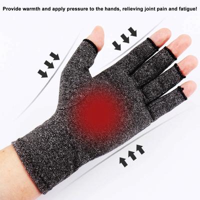 Arthritis Compression Gloves Women Men Breathable Half-Finger Gloves Stretchy Hand Arthritis Relief Gloves for Typing Carpal Tunnel Rheumatoid