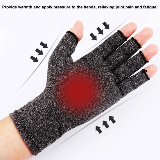 Arthritis Compression Gloves Women Men Breathable Half-Finger Gloves Stretchy Hand Arthritis Relief Gloves for Typing Carpal Tunnel Rheumatoid