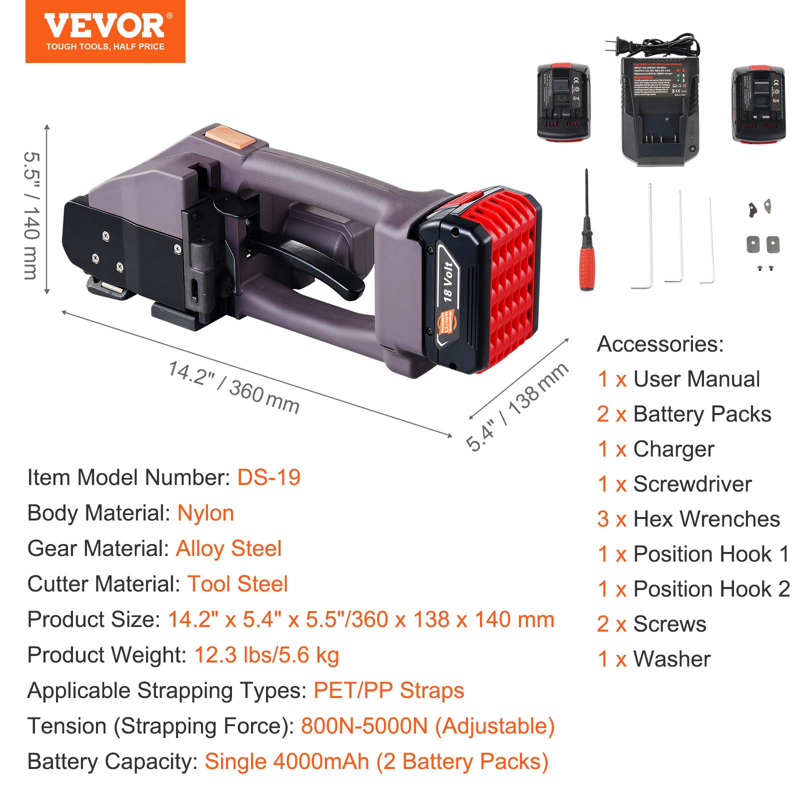 

SucceBuy Electric Strapping Machine Powered Automatic Banding Tool with Digital Display for 0.39 -0.75 PP PET Straps Packaging коричневый