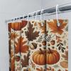 Autumn Leaves Pumpkin Shower Curtain Waterproof Fabric Bathroom Decor Multicolor Pattern For Home Kitchen Use. This Title Adhere