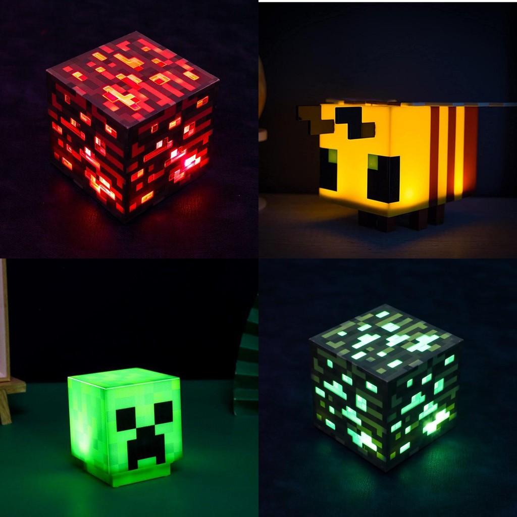 Farbwechselndes Minecraft-Themen-Nachtlicht mit wiederaufladbarem ABS-Taschenlampen-Design für Kinder