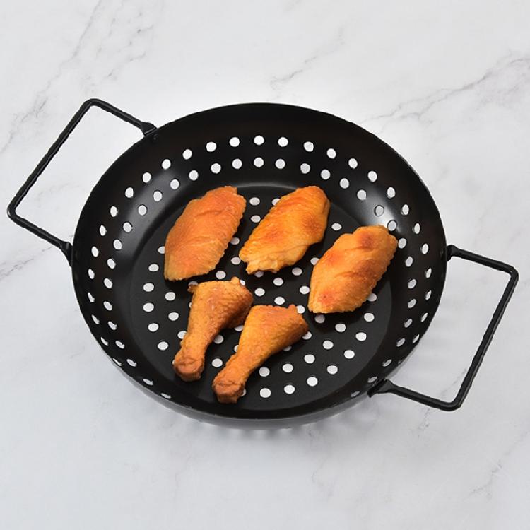 BBQ-Grillschale mit perforiertem Boden für Kochgeschirr Camping Fisch Gemüse Garnelen