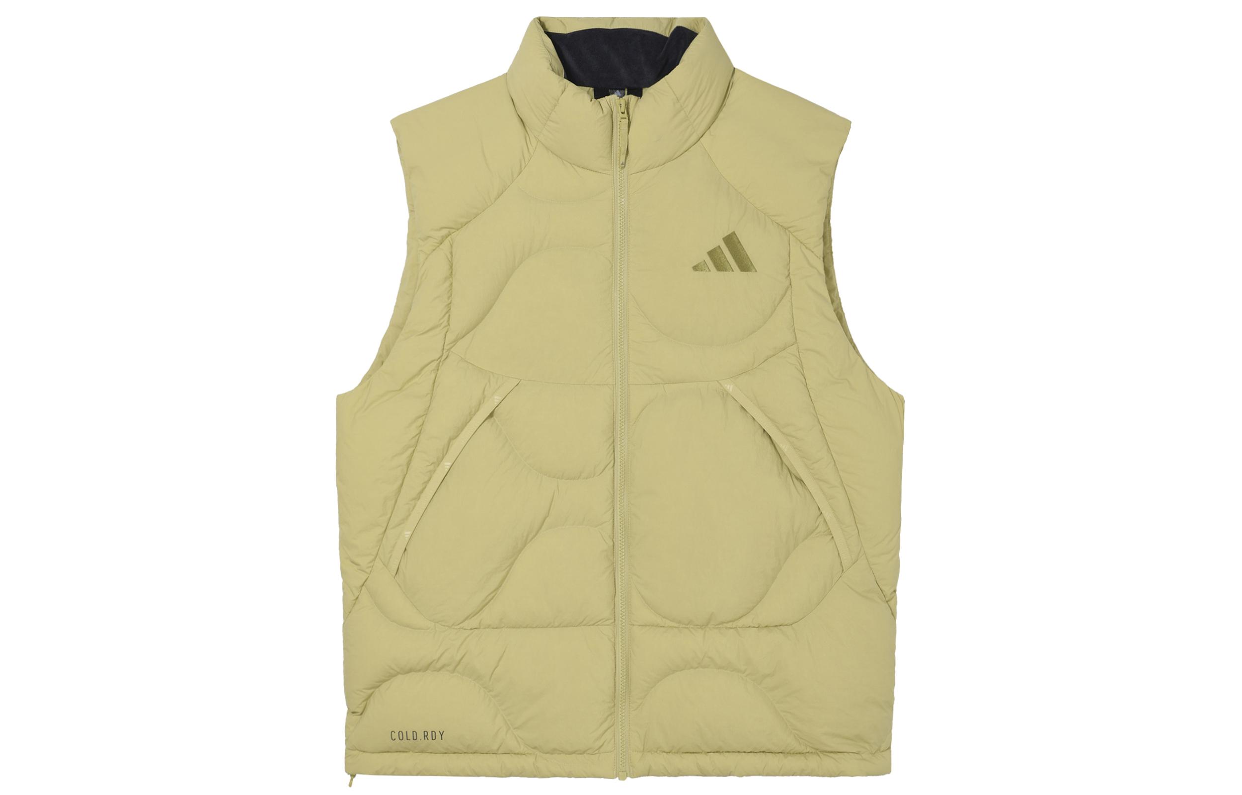 Adidas Down Vests Men s Sand Brown Stand Collar Moderate Other JG5938 2XL