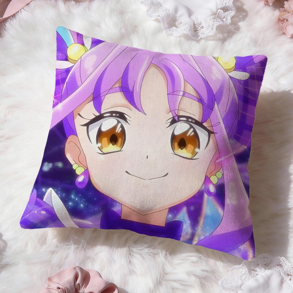 y-You and Idol Pretty Cure Cushion Cover Premium Comfort Reversible Pillow Cove -Two in One Design for Any Room & Car Interior