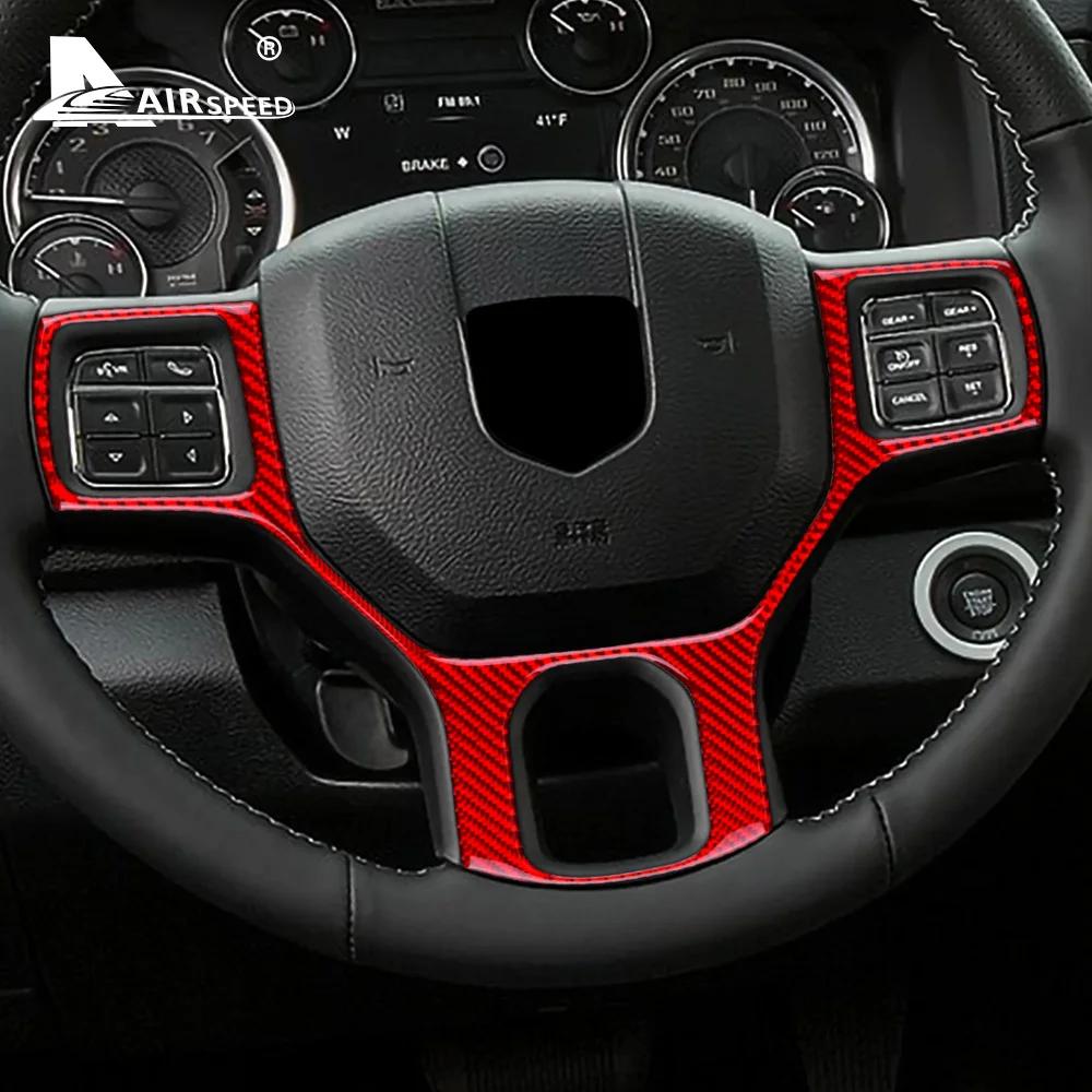 Carbon Fiber Steering Wheel Button Frame Cover for Dodge RAM 2016-2018 Interior Trim