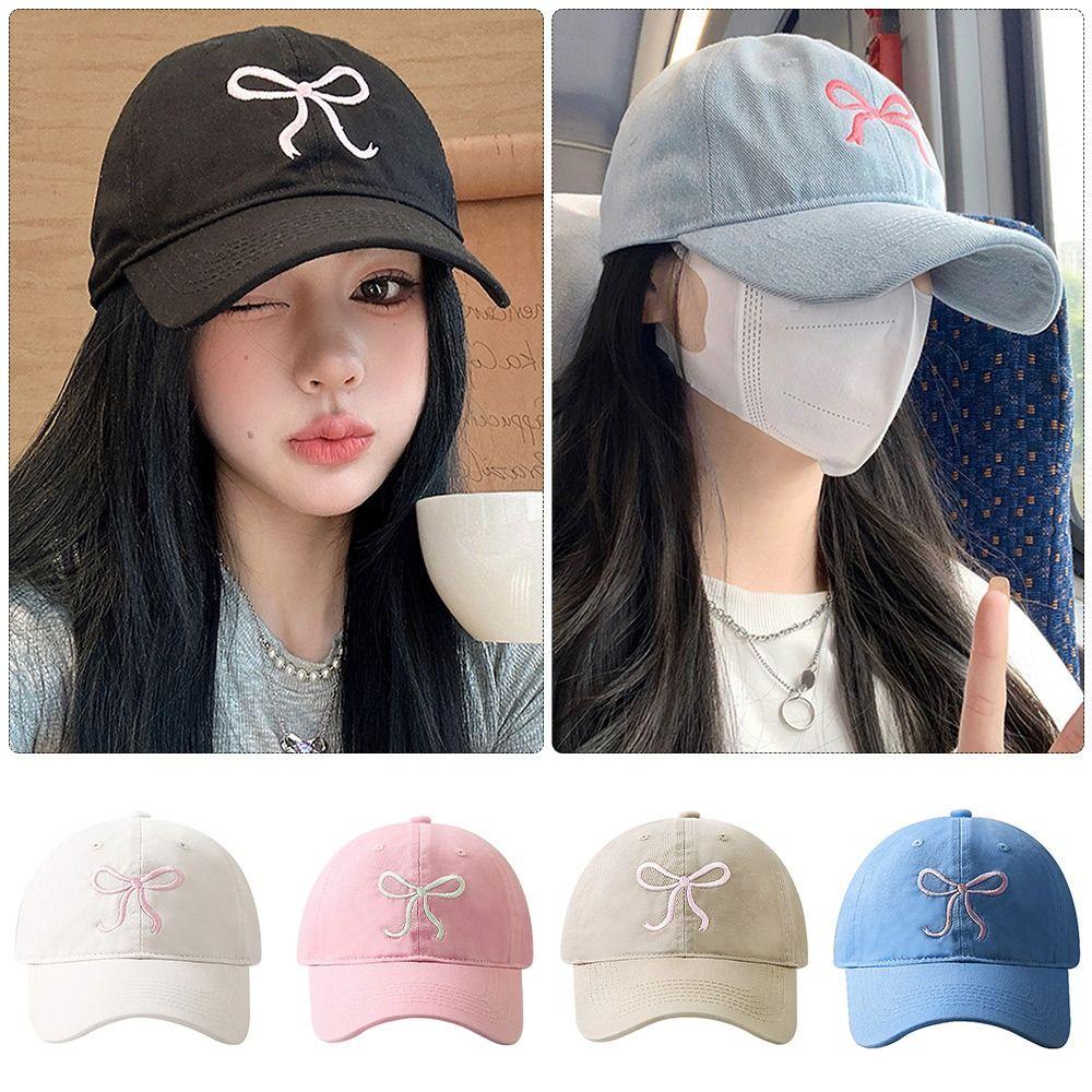 

Solid Color Summer Hat Bow Bow Knot Hats Fashionable Sports Hat Outdoor