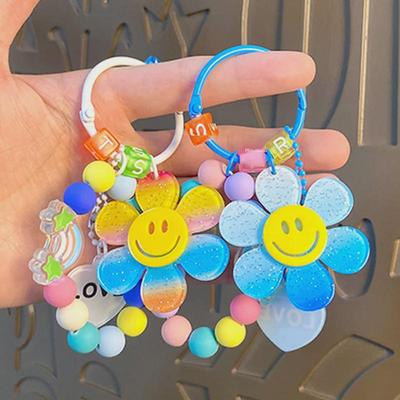 Colorful Sunflower Beaded Bracelet & Keychain Pendant for Women