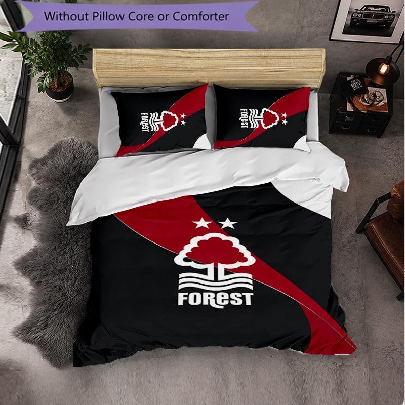 Set Biancheria da Letto Nottingham Forest Football 3 Pezzi Morbido Set Copripiumino con Federe Set Decorazione Camera da Letto per la Casa