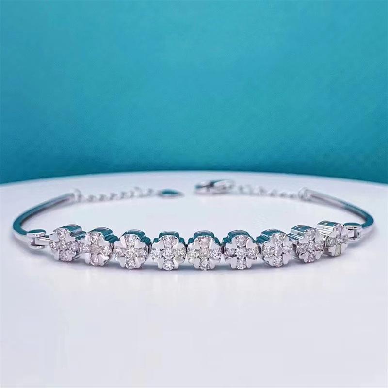 Elegant Pave-Set Zirconia Crystal Bangle Bracelet