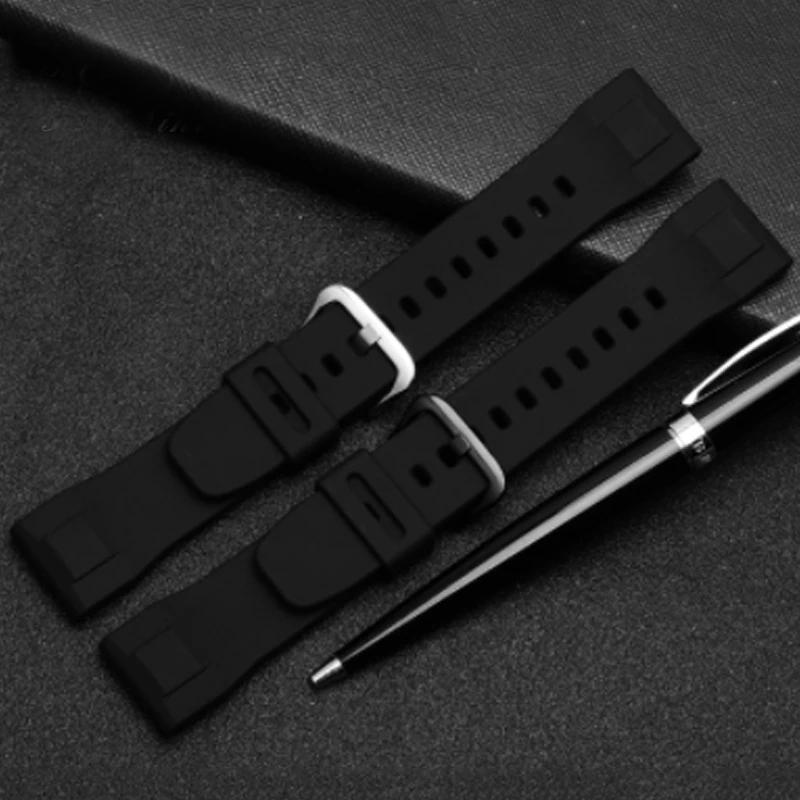 24mm Czarny Gumowy Pasek do Zegarka dla Casio PRG-600/600Y PRG-650/650Y Wachband PRW-6600 GA 2000 Pasek do Zegarka Wodoodporna Bransoleta