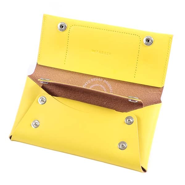 FABRIK Long Large Easy Genuine and Yellow Wallet, Wallet, Capacity, Access, Compact, Thin, Leather, Men's Women's, Stylish, Gift, Fabric,