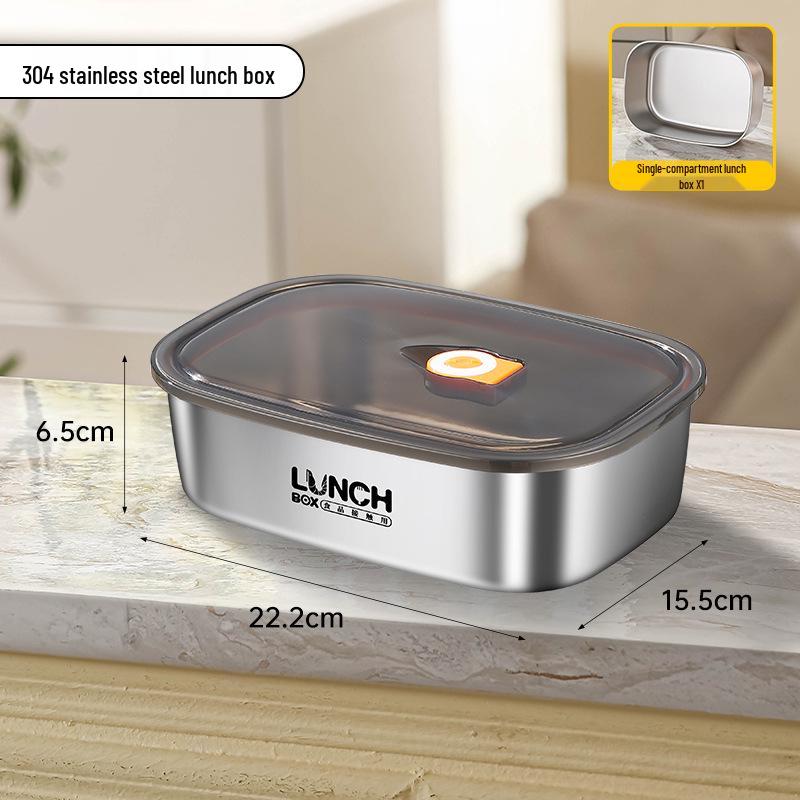 304 Stainless Steel Leak-Proof Microwave Lunch Box for Office & Bento Storage
