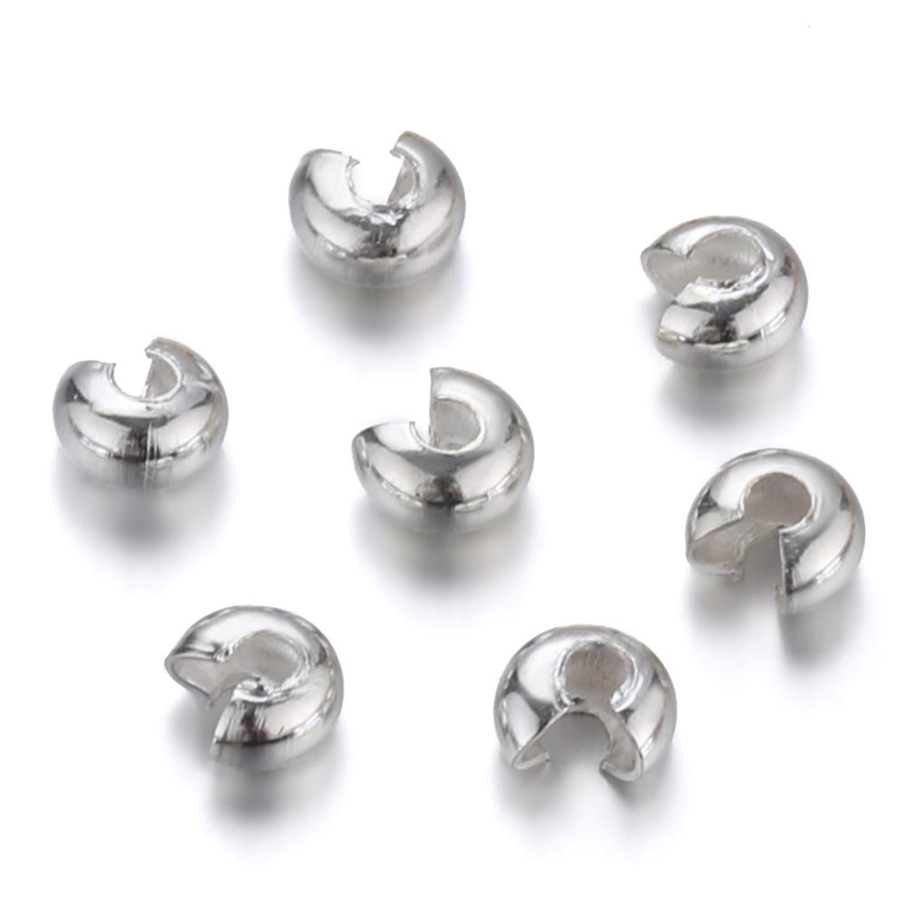 100pcs Open Crimp Beads Covers Crimp End Beads Stopper Spacer Beads for DIY Bracelet Jewelry Making Findings Components Supplies