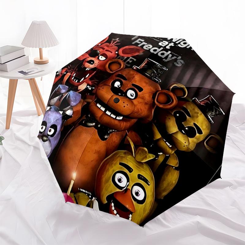 1pc Golden Seahorse Stained Glass Auto-Open Close Umbrella, Portable Tri-Fold Design with 8-Bone Iron Frame, Outdoor for Fans, Travelers, Daily Use, F