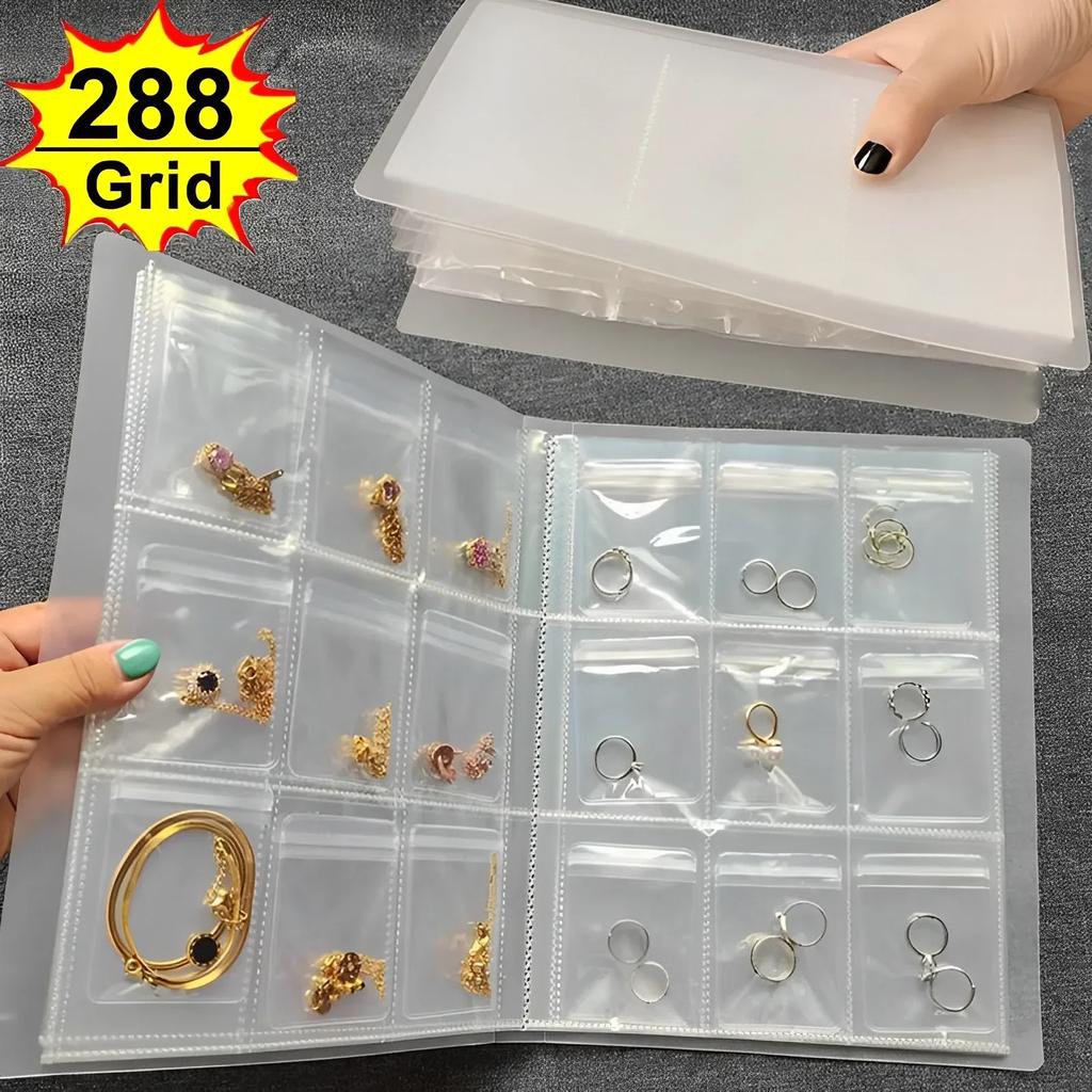 Anti-oxidation Jewelry Storage Albums Desktop Drawer Organizer BoxesTransparent Neckla Bralet Ring Book Holder Jewelry Bag