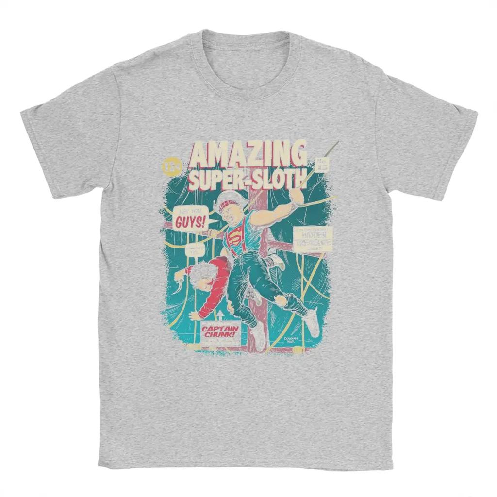 Super Sloth Goonies Men's T Shirts Vintage Tee Shirt Short Sleeve Round Collar T-Shirt Cotton Printed Clothing