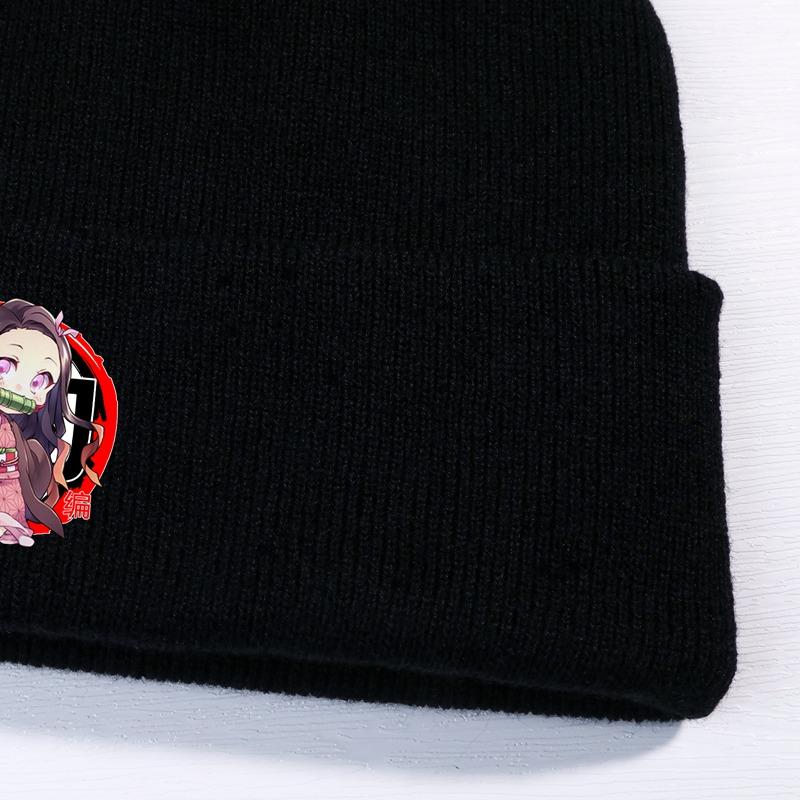 Anime Demon Slayer Czapka Zimowa Dzianinowa Kimetsu No Yaiba Hashira Giyuu Unisex Bawełniana Akcesoria Zimowa Ciepła Czapka