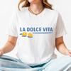 La Dolce Vita Hemd, Italienisches Sommer-T-Shirt, Pastellfarbenes Frucht-Zitronen-T-Shirt, Retro Italienisches Hemd, Amalfiküste, Trendiges Italien Ciao Bella, Übergrößen