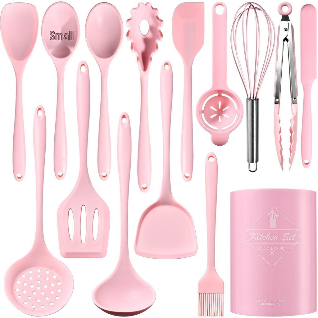 15-Piece Non-Stick Silicone Kitchen Utensil Set: Spatulas, Soup Ladle, Cooking Spoons
