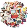35-70pcs Retro Travel Lifestyle Stickers Aesthetic Decals For Laptop Phone Fridge Luggage Water Bottle Stationery Stickers