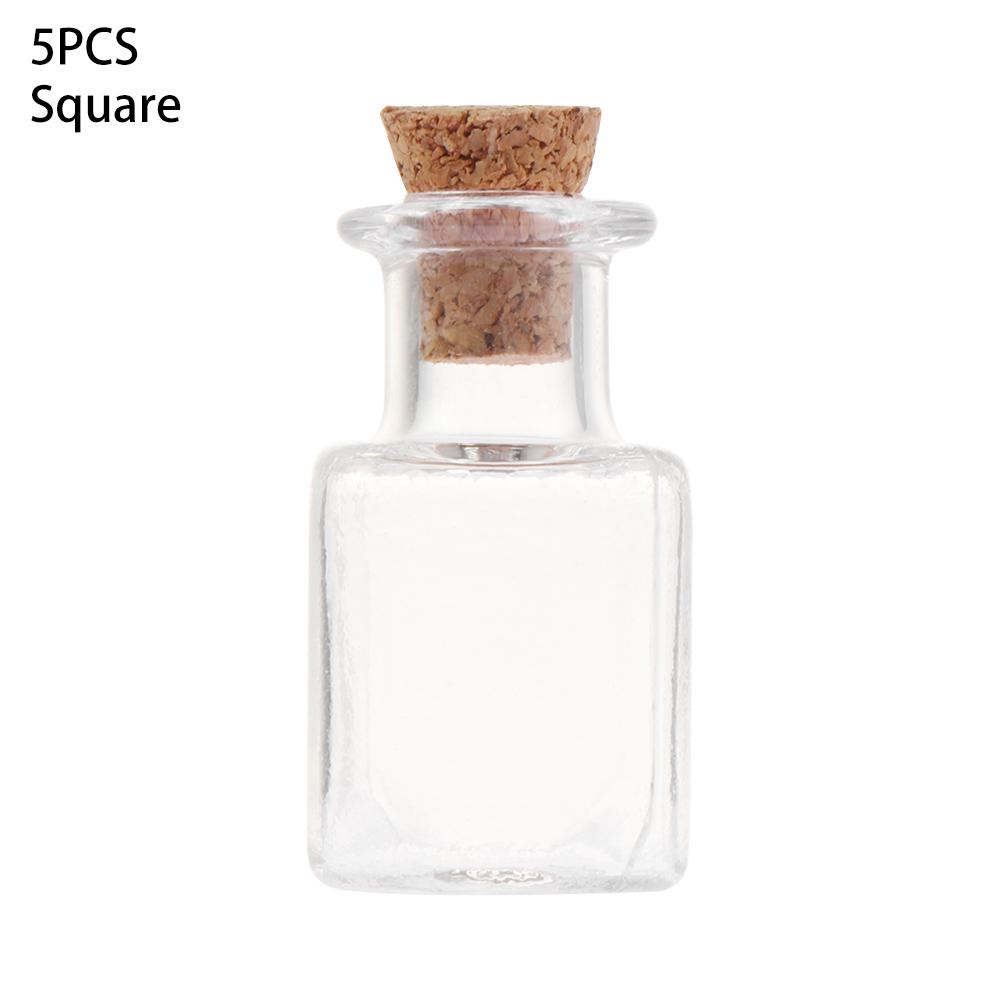 5Pcs Cork Stopper Small Empty Glass Bottle Tiny Glass Jars With Cork Decorative Wish Glass Jars Wedding Holiday Mini Containers