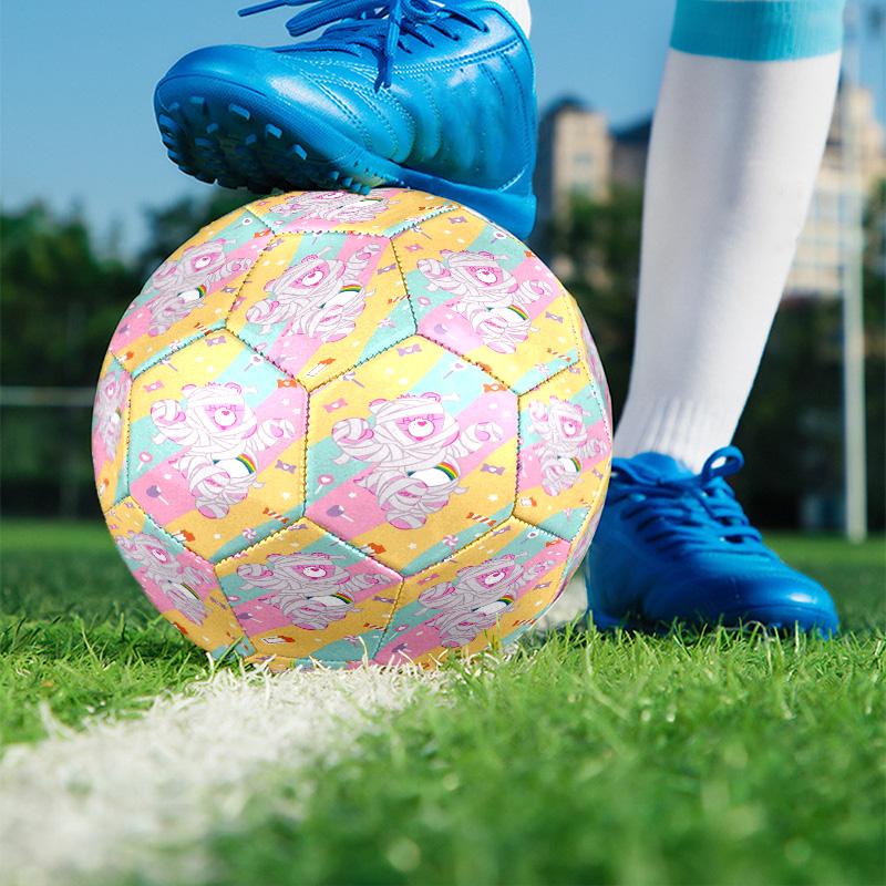Care Bears Print Size 5 Soccer Ball, PU Wear Resistant Football for Match Training and Daily Practice, Birthday Gift for Soccer Fans