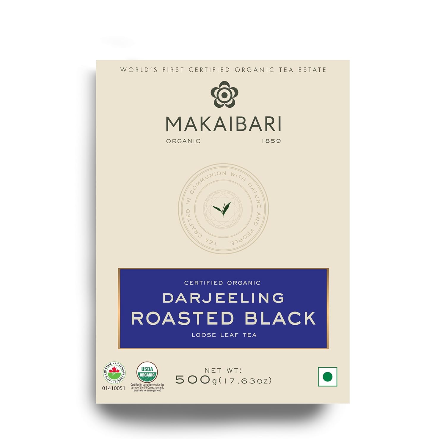 Makaibari Darjeeling Roasted Black Tea 500Gm MonoCartoon USDA Certified Organic Premium Loose Leaf Darjeeling Chai