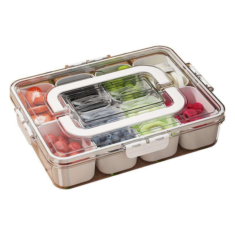 

M-Modern-Multi-Compartment Food Storage Box Food Box Container Transparent Refrigerator Finisher Plastic Food Storage