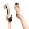 Sommar Damskor Pumps Sandaler PVC Jellytofflor Höga Klackar Dam Öppen Tå Transparenta Plexiglas Tofflor Skor Klack Sandaler