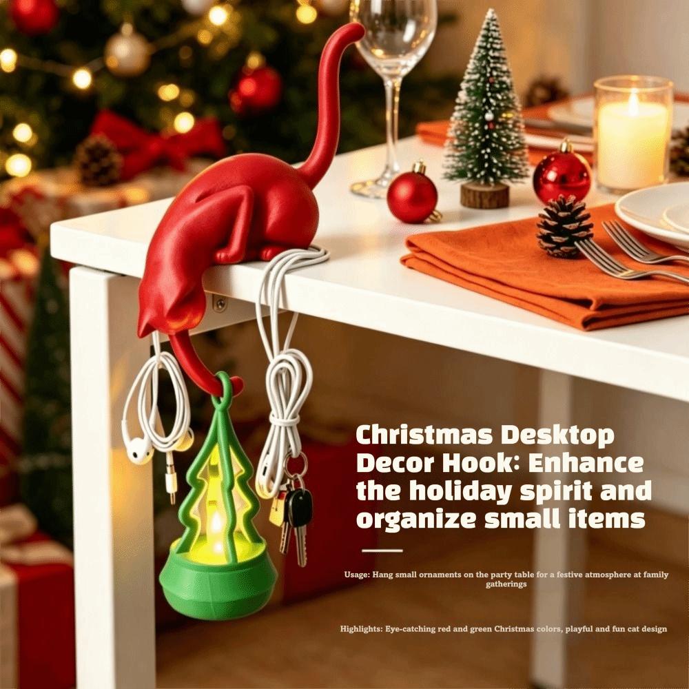 Inverted Hanging Upside Down Cat Figurine Cute Christmas Tree Ornament Home Office Decor