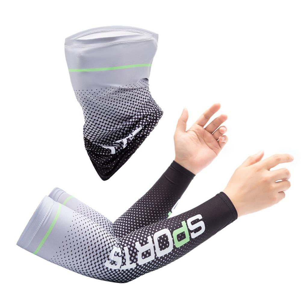 

Long Summer Arm Sleeve Dust Mask Hand Protector Cover Breathable Ice Silk Sleeves Summer серый