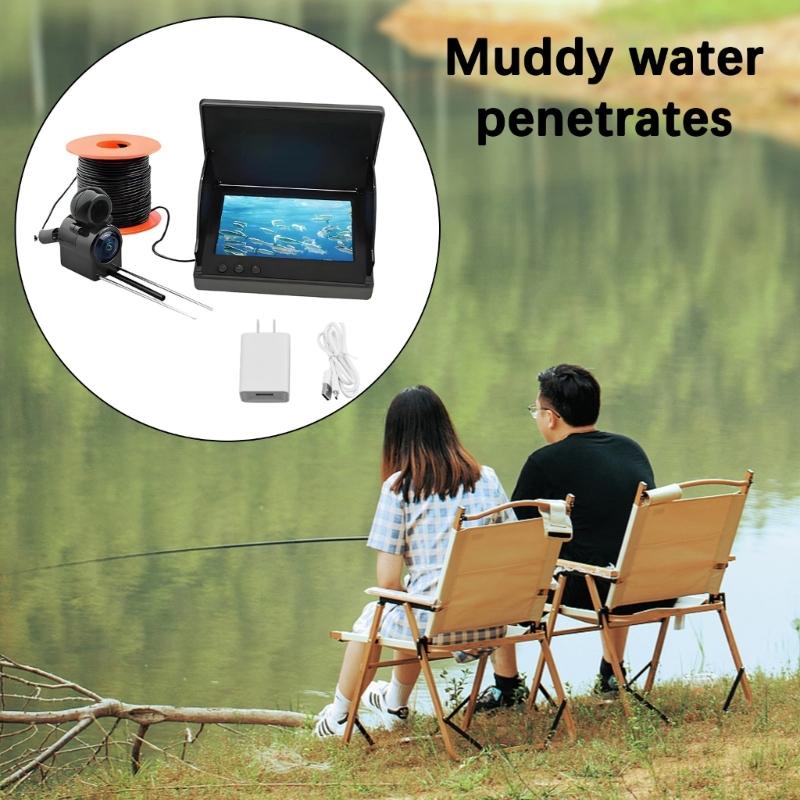 Fishing Camera Fish Finder Camera for Lake Kayak Ice Fishing 195° Wide Angles Underwater Fishing Camera