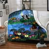 1pc Flowers Animals Garden Flannel Blanket,Ultra Soft Warm Plush Throw for Home Bedroom Bed Sofa Cover Camping Picnic Gift Y7245