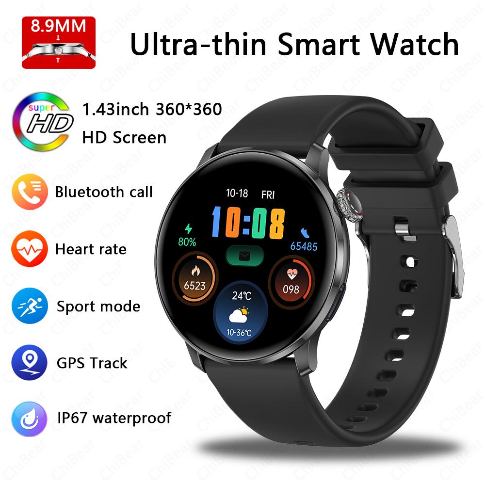 

New Ultra-Thin Fashionable Women Smart Watch 1.43-inch AMOLED HD Screen Heart Rate Women s Health Monitoring BT Call Smartwatch