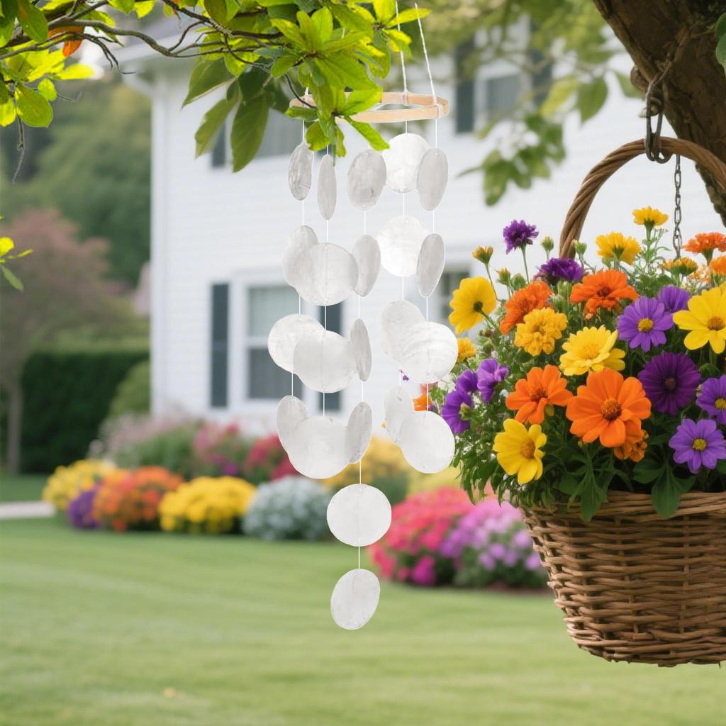 Shell Wind Chime Garden Hanging Ornament Wonderful Wind Chimes For Outside Coastal Windchime Decoration for Garden Indoor Porch