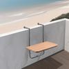 VEVOR Balcony Hanging Table, 25 X 24 In Folding Balcony Railing Table, Outdoor Balcony Bar Table for Railings, 4-Level Adjustable