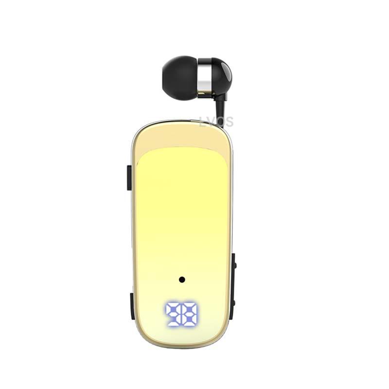 Bluetooth Wired Headset with Ultra-Long Battery, Single Ear, In-Ear Design, Vibration Alert, and Retractable for Business Calls.
