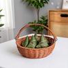 Round Woven Rattan Storage Basket for Snacks and Fruit – Decorative Living Room Organizer