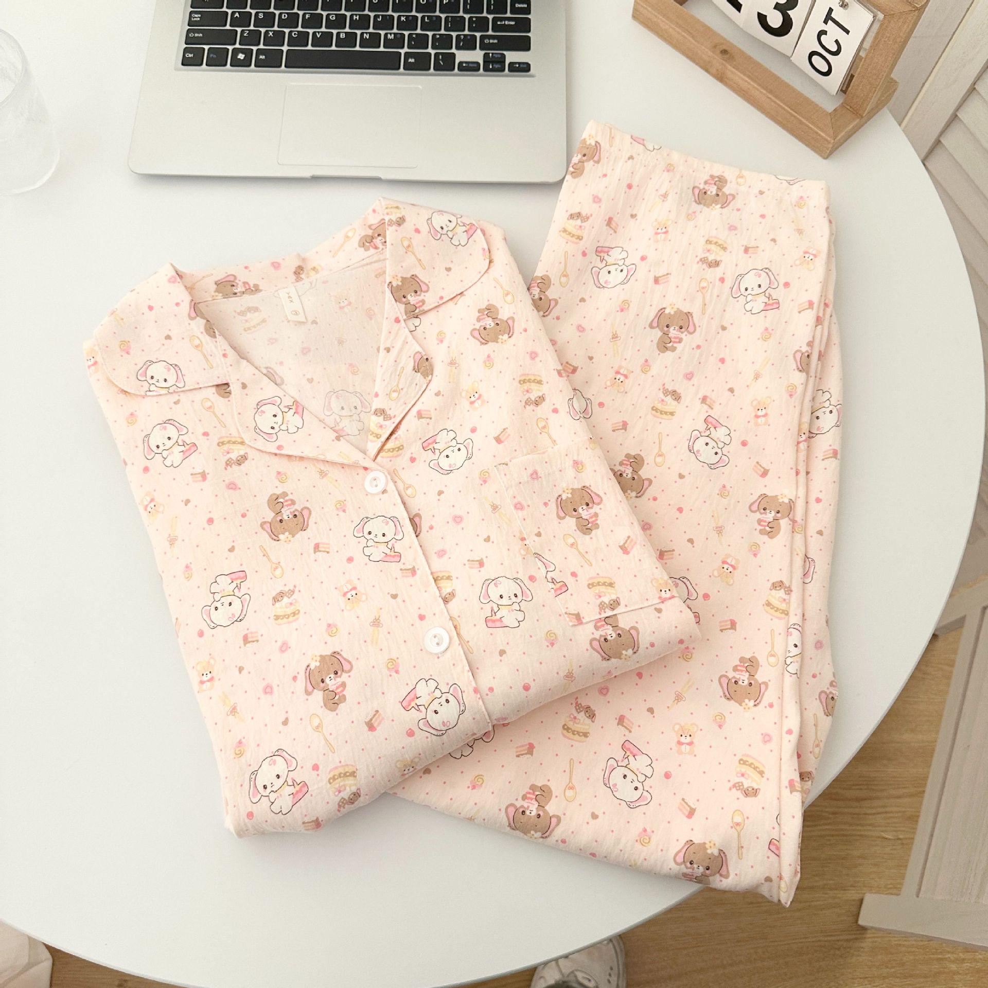 Cloud Cotton Long Sleeve Pajamas - Honey Bunny Spring/Autumn Women s Homewear Set M