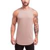 6687 Blank Mesh Slim Fitness Vest Men's European and American Arc Hem Sports GYM Bottoming Breathable Quick-drying Shoulder