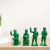 4 Pcs Green Military Man Statue Miniature Soldier Figurines Collectible Soldier Ornament for Desk Decorations Military Themed Parties
